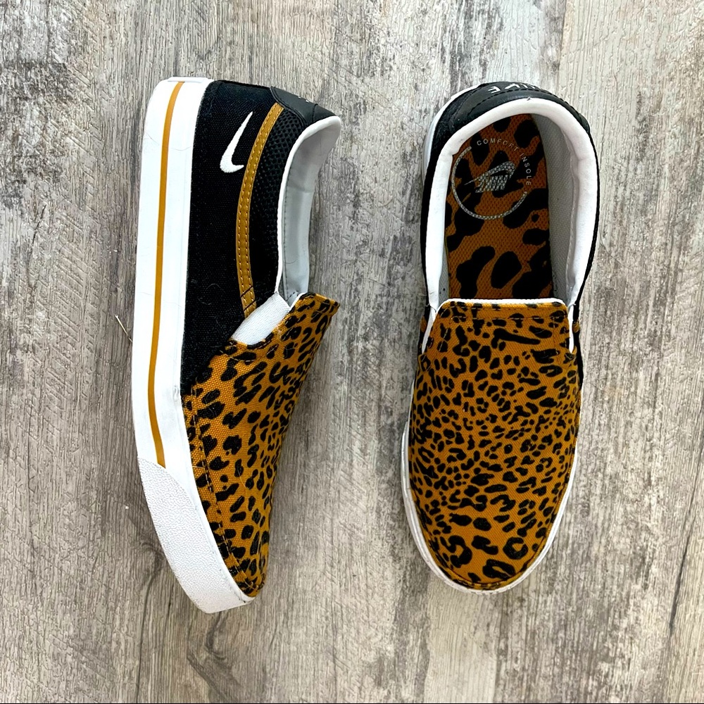 Leopard Nike Slip-Ons